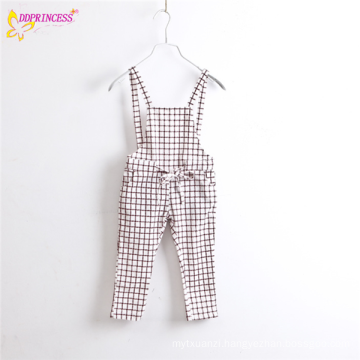 Girl Child Denim European Long Length Overalls,Girl Trendy Plaid Dungarees